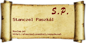 Stanczel Paszkál névjegykártya